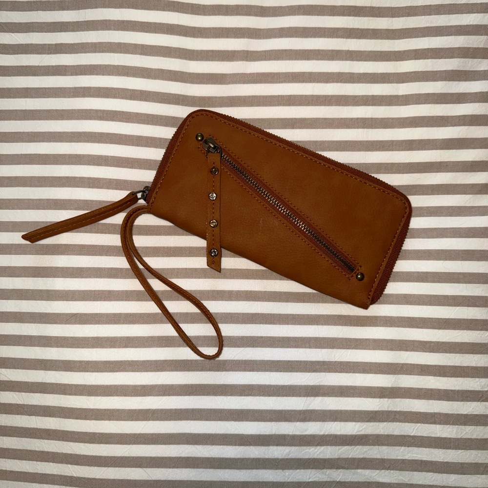 Free People Brown Wristlet Clutch